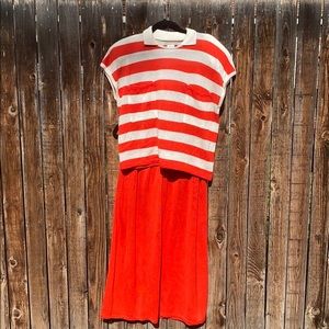 Liz Claiborne vintage skirt sweater set striped